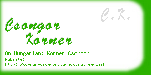 csongor korner business card